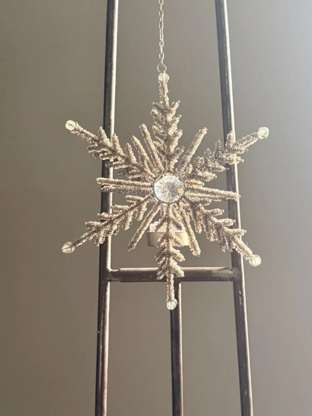 Handcrafted Hanging Beaded Star Tealight Holder